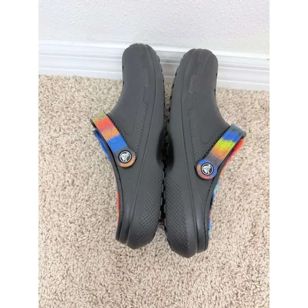 Crocs Classic Tie Dye Fuzzy Lined Clogs M10 W12